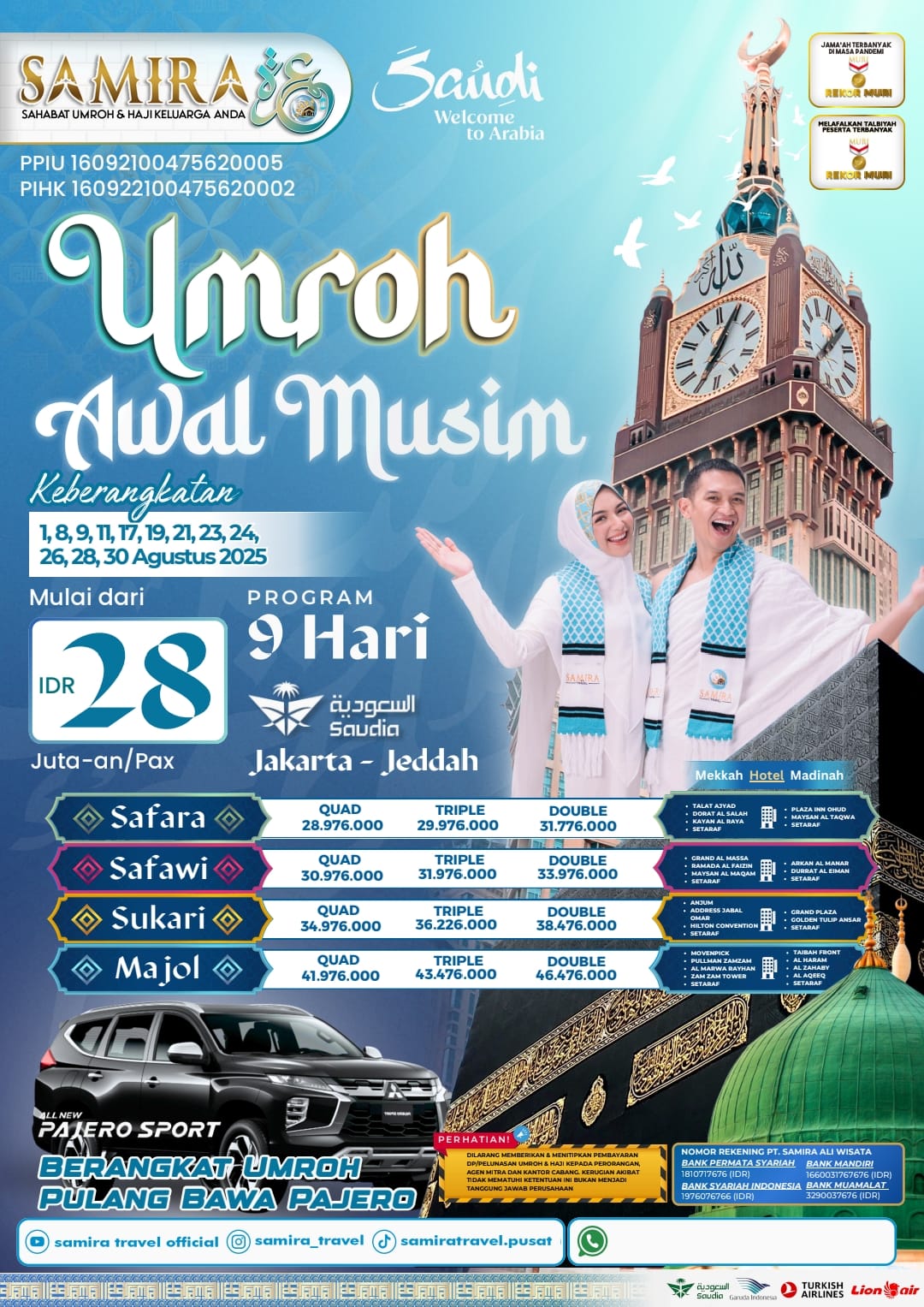 Umroh awal musim 9 hari CGK - JED