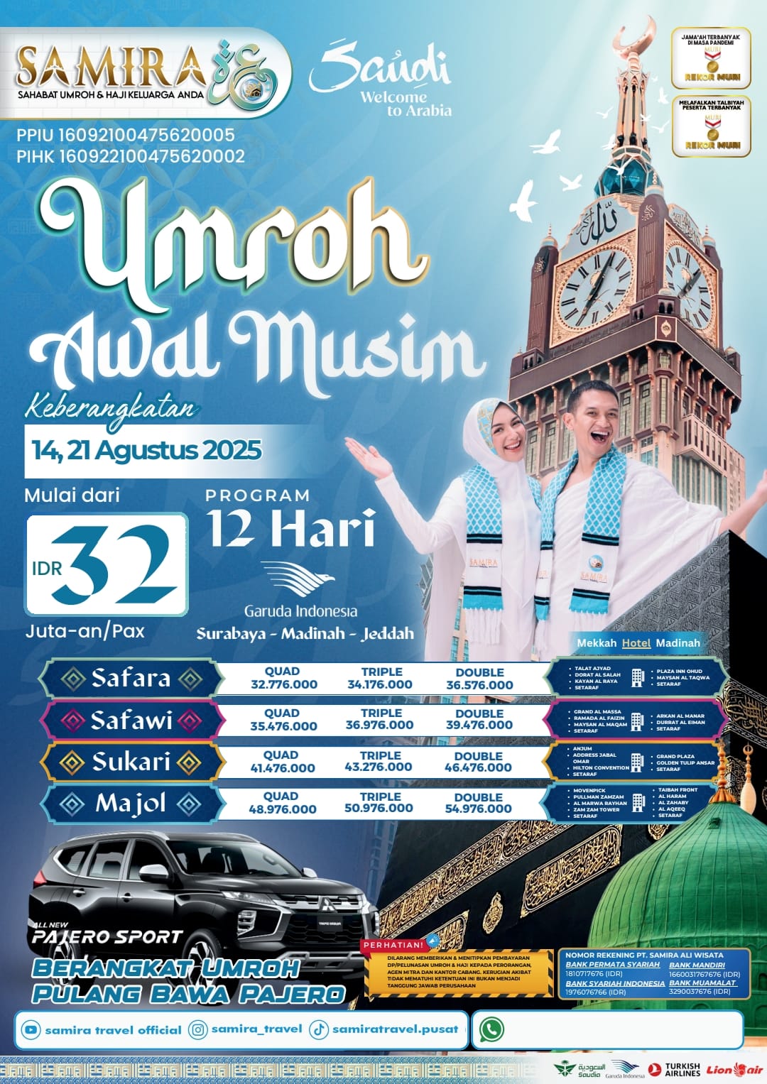 Umroh 12 Hari SURABAYA MADINAH JEDDAH