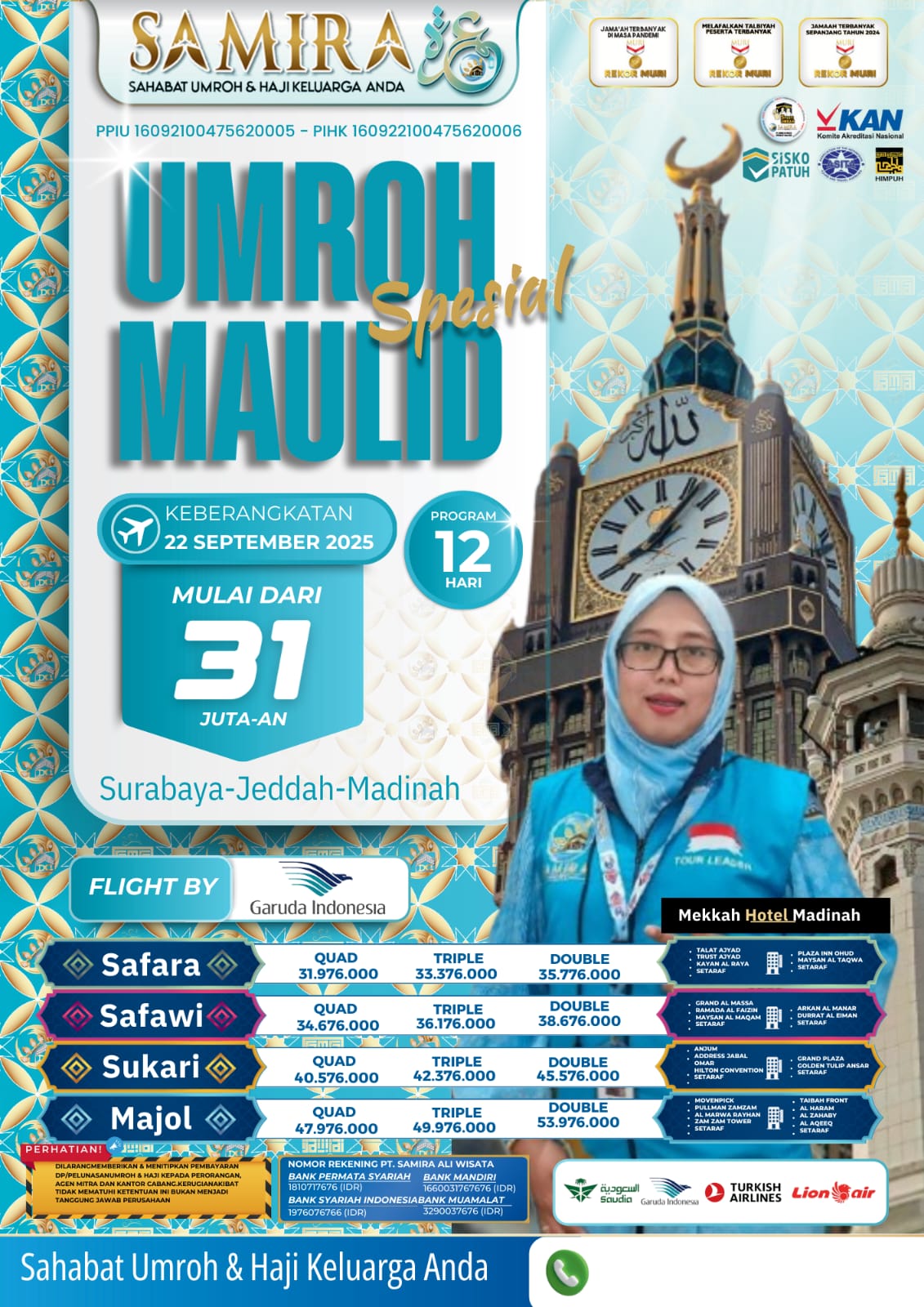 Umroh 12 Hari Sept'25 Surabaya - Jeddah - Madinah