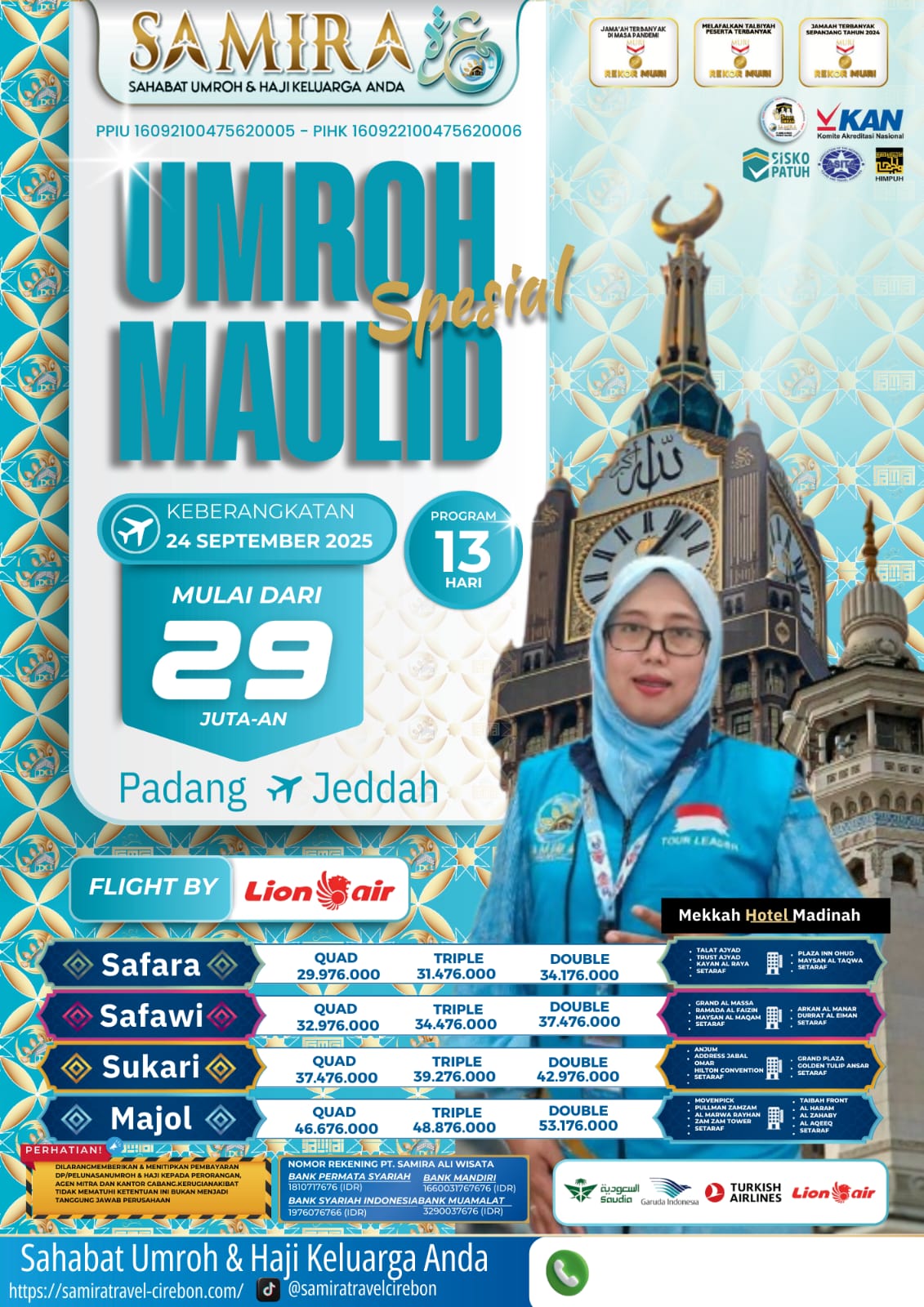 Umroh 13 Hari Sept'25 Padang - Jeddah