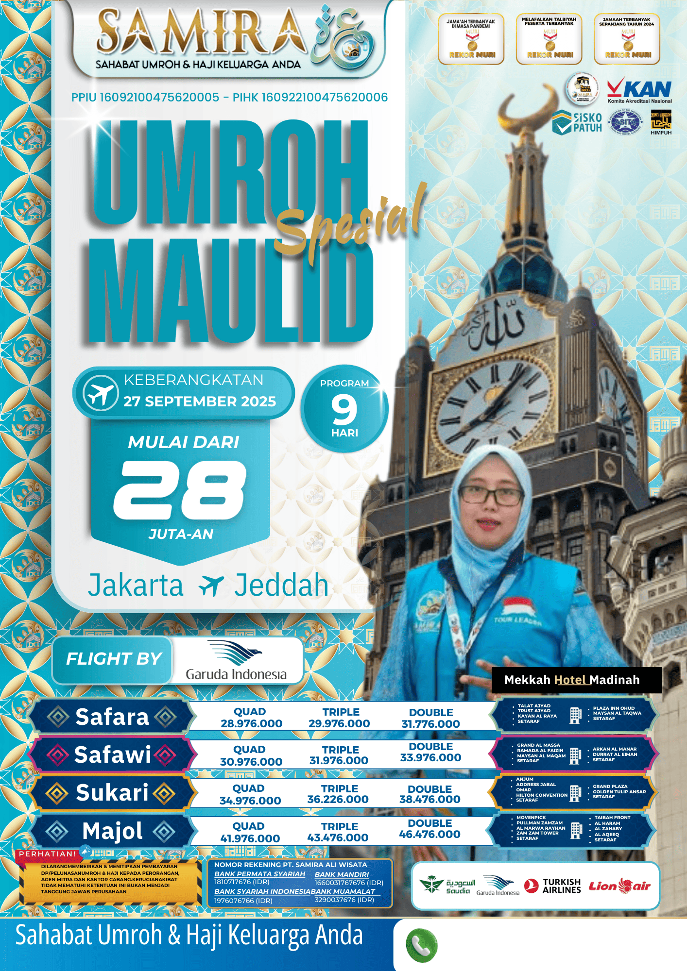Umroh 9 Hari Sept'25 Jakarta - Jeddah
