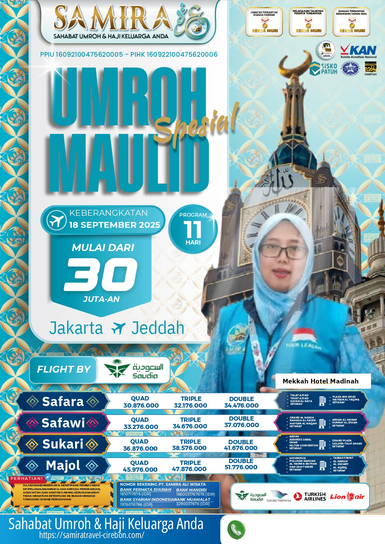 Umroh 11 Hari Sept'25 Jakarta - Jeddah