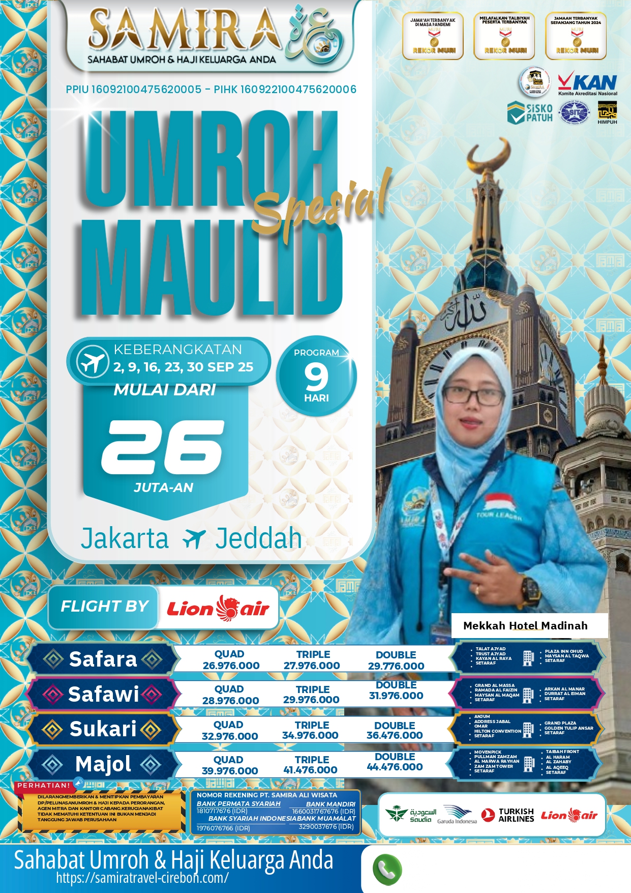 Umroh 9 Hari Sept'25 Jakarta - Jeddah