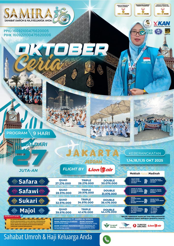 Umroh 9D Okt'25 Jakarta - Jeddah_ Lion Airlines