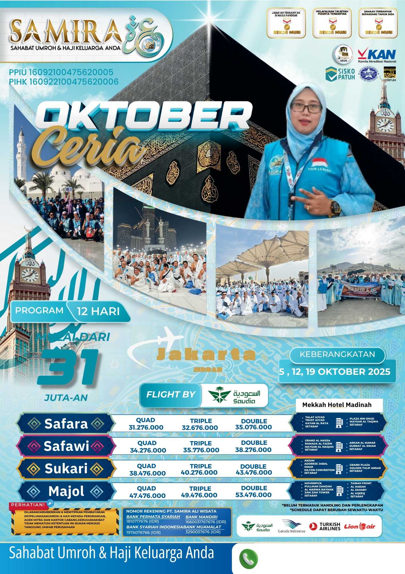Umroh 12D Okt'25 Jakarta - Jeddah _ By Saudia Airlines