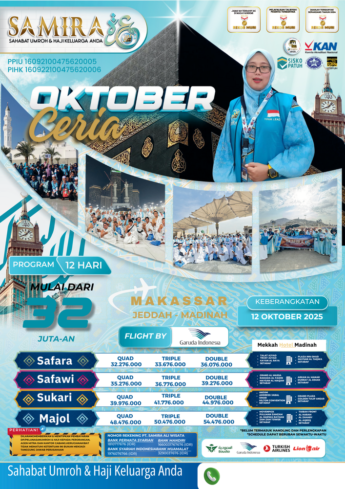 Umroh 12D Okt'25 Makassar - Jeddah - Madinah_By Garuda Indonesia