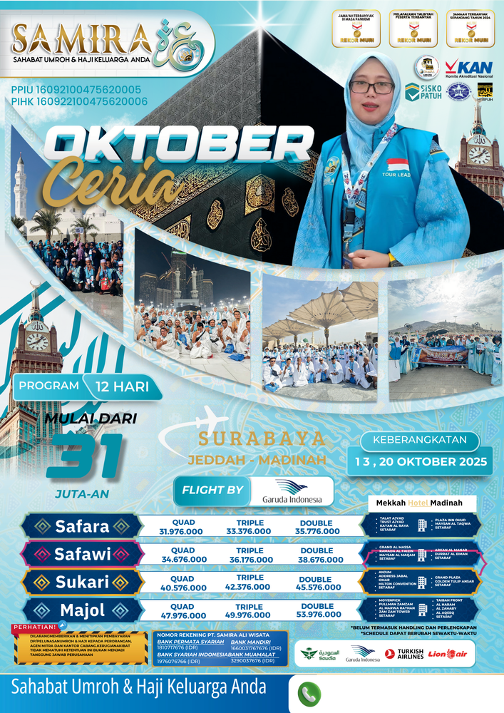Umroh 12D Okt'25 Surabaya - Jeddah - Madinah_By Garuda Indonesia